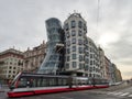 Prague, Czech Republic - Nov 02, 2018 Dancing House or Fred and Ginger. Modern architecture building on the RaÃÂ¡ÃÂ­novo nÃÂ¡bÃâ¢e